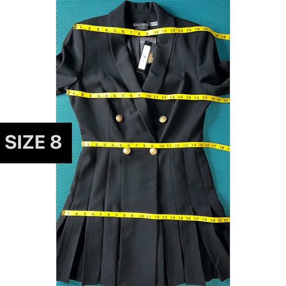 Alice + Olivia Kyrie Black Tuxedo Pleated Skirt Mini Dress - Picture 11 of 16
